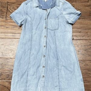 Kut from the Kloth Light Blue Denim Midi Shirt Dress